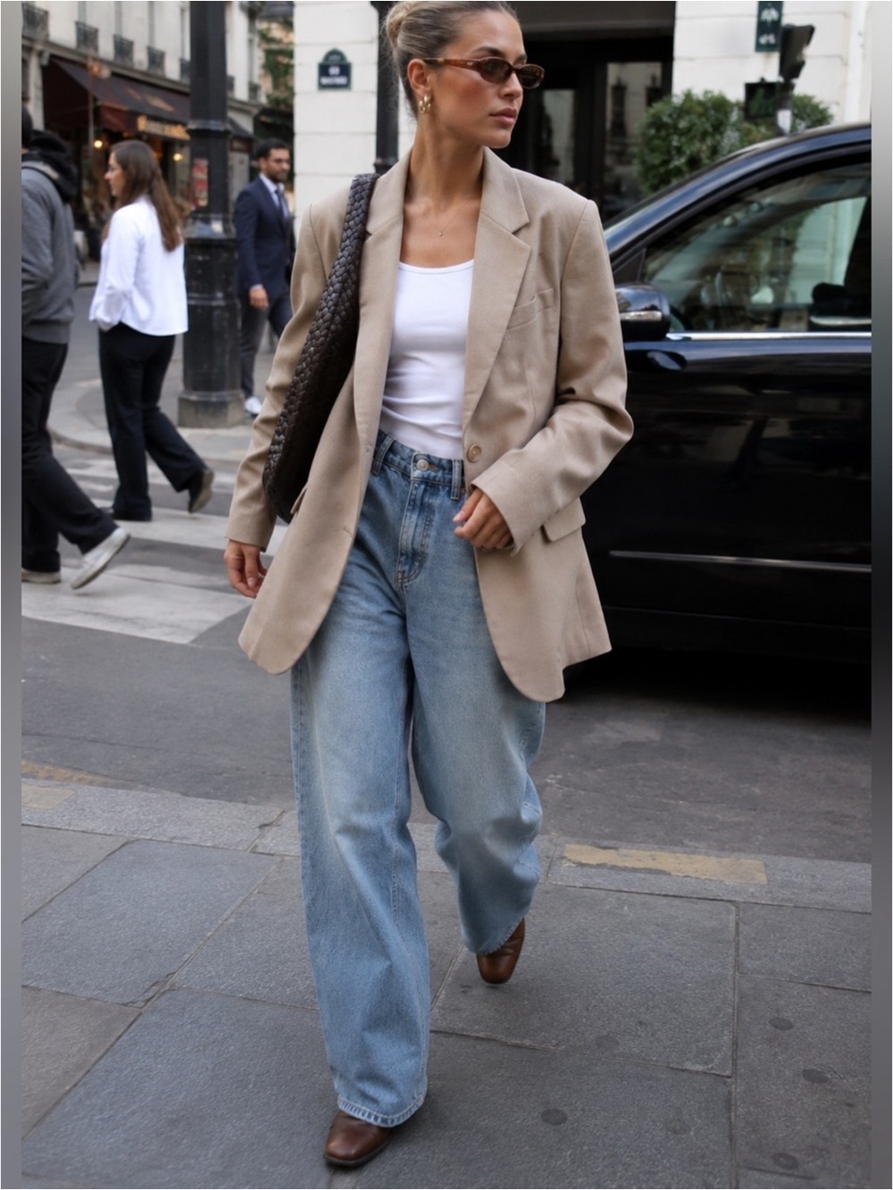 H&M Beige Oversized Blazer